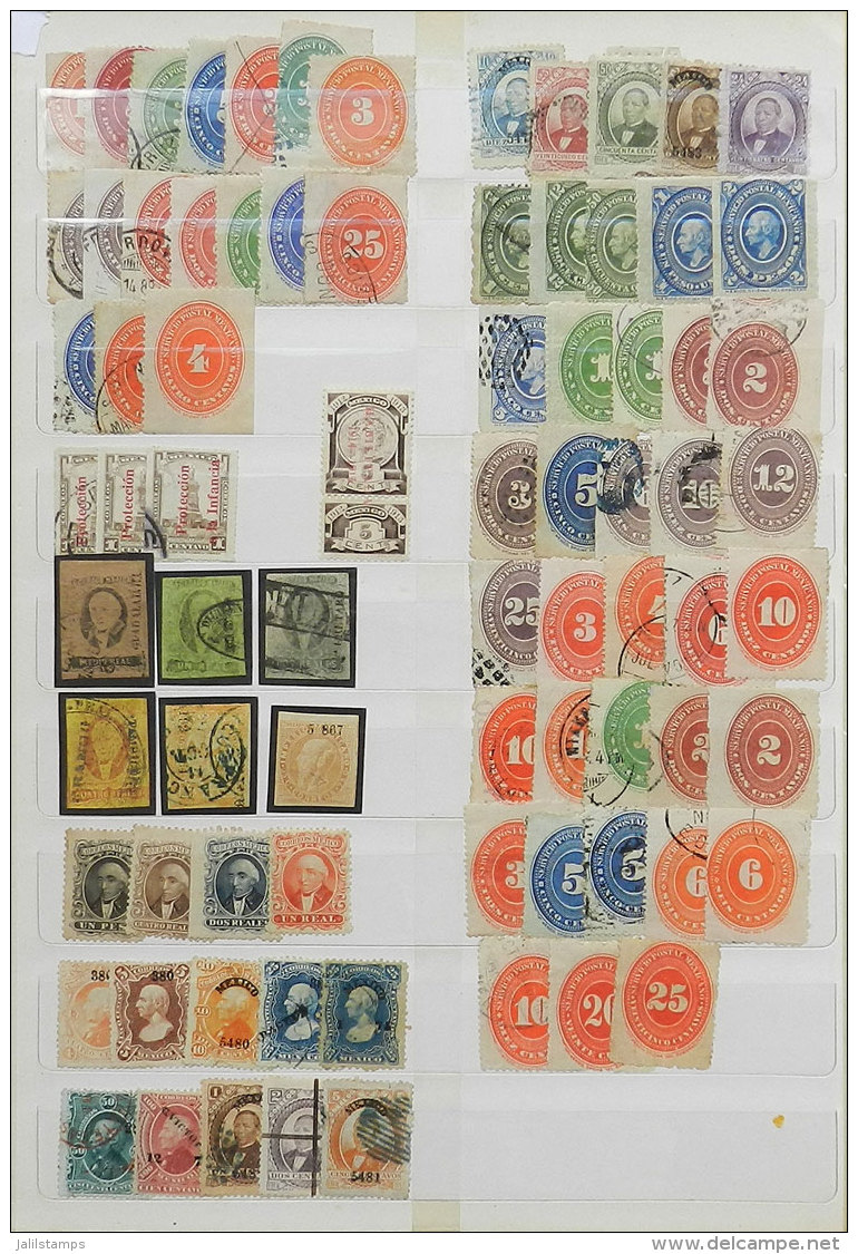 Stockbook With Large Number Of Used And Mint Stamps, Somewhat Disorganized But Very Interesting, Completely... - Mexico