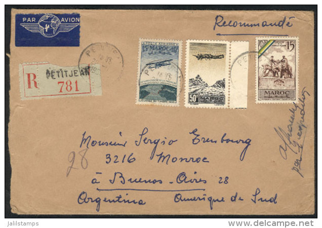 Registered Cover Sent From Petitjean To Argentina On 20/NO/1954, Nice Franking, VF Quality. - Sonstige & Ohne Zuordnung