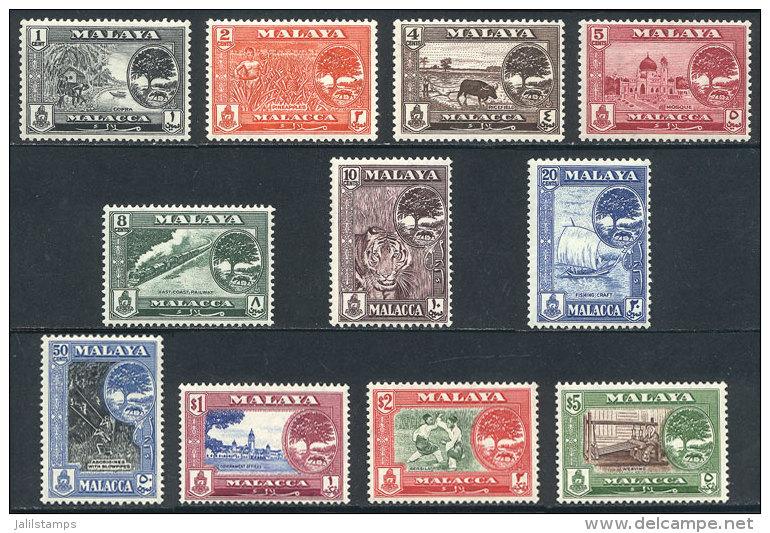 Sc.56/66, 1960 Animals, Ships, Trains, Sports And Other Topics, Complete Set Of 11 Values, Mint With Tiny Hinge... - Malacca