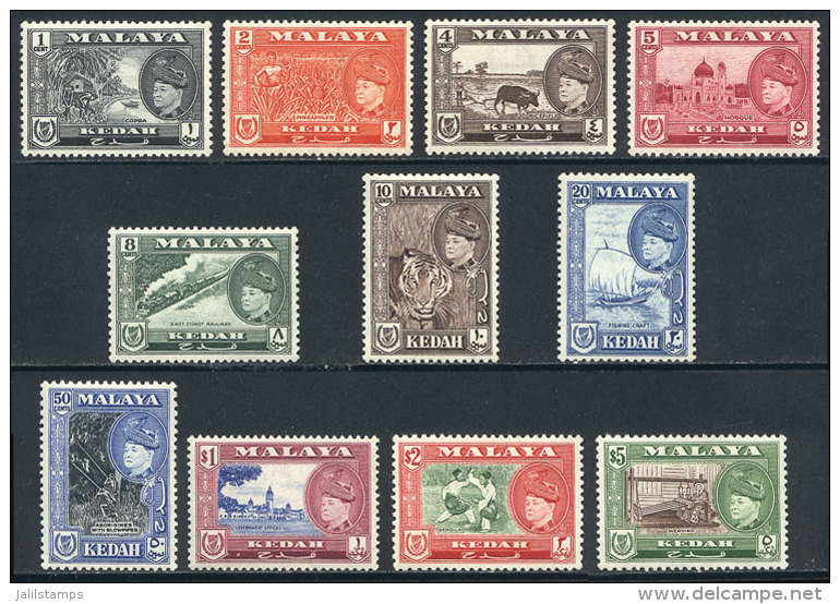 Sc.83/93, 1957 Animals, Ships, Trains, Sports And Other Topics, Complete Set Of 11 Unmounted Values, Excellent... - Kedah