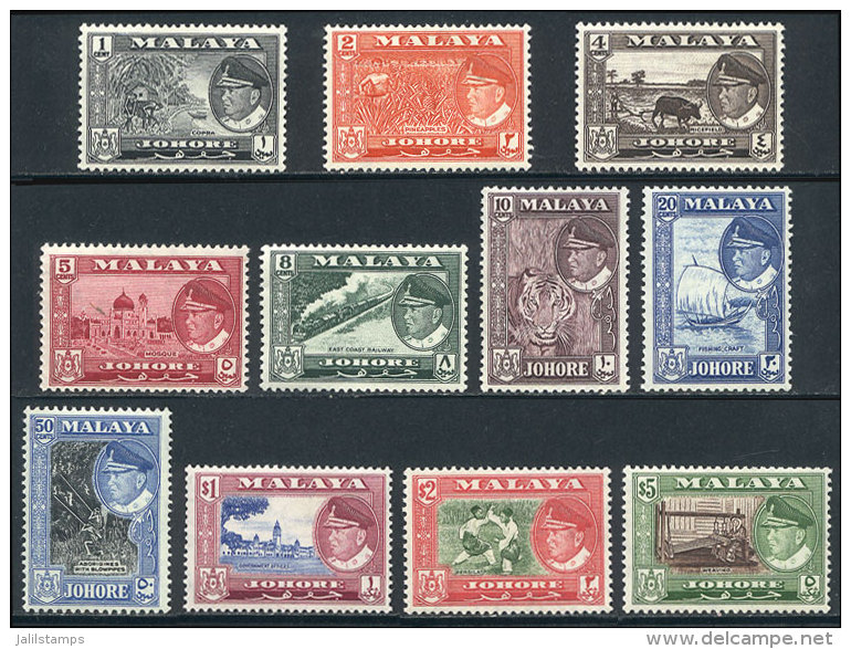 Sc.158/168, 1960 Animals, Ships, Sports And Other Topics, Complete Set Of 11 Values, Mint With Tiny And Barely... - Johore