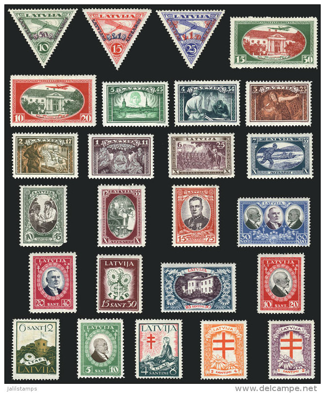 Lot Of Complete Sets, All Mint Original Gum With Light Hinge Remnants, VF Quality, Scott Catalog Value US$85+ - Latvia