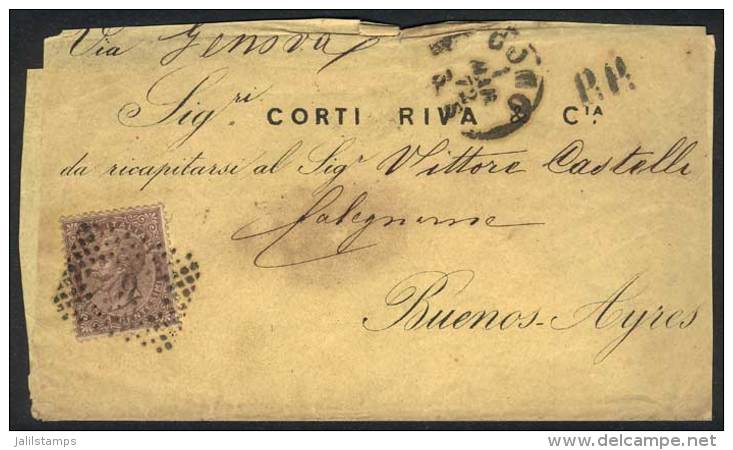 3/MAR/1872 COMO - ARGENTINA: Cover Franked By Sc.30 (Sa.19), Numeral Cancel "9", Opened On 3 Sides, Little Defects,... - Other & Unclassified