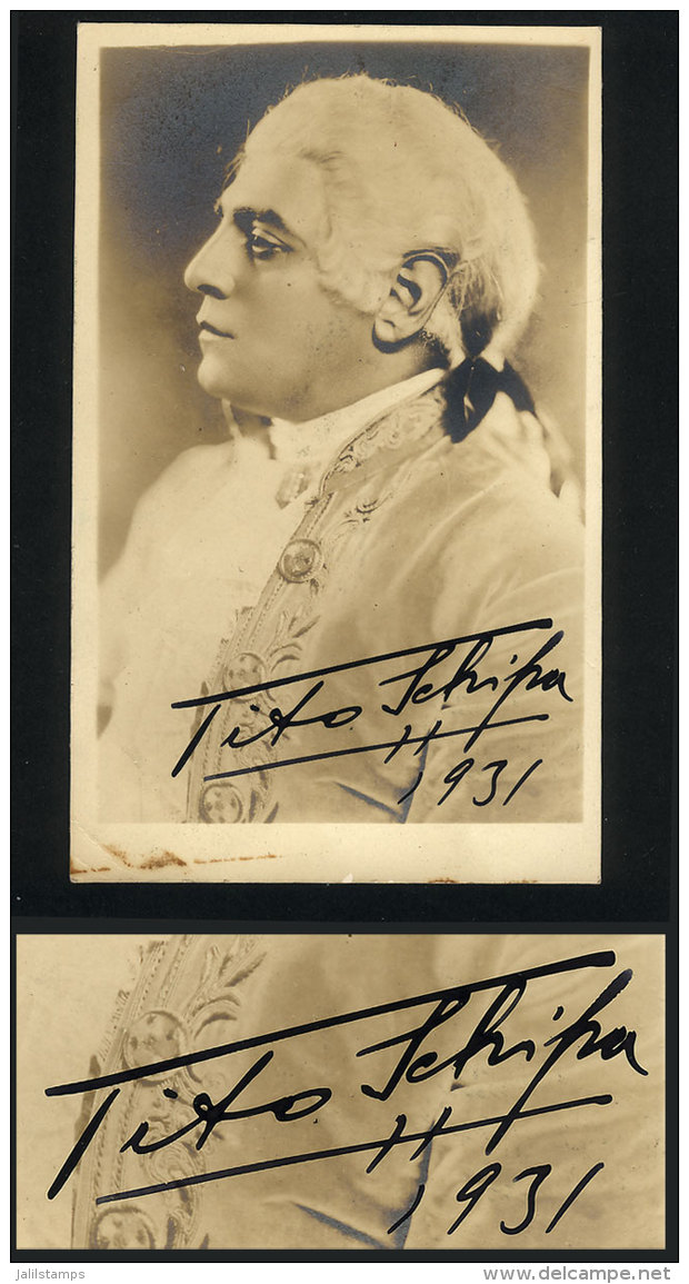 SCHIPPA, Tito: Tenor, Postcard With His Photo And Signature, Dated 1931, With A Very Small Spot Below Else... - Other & Unclassified