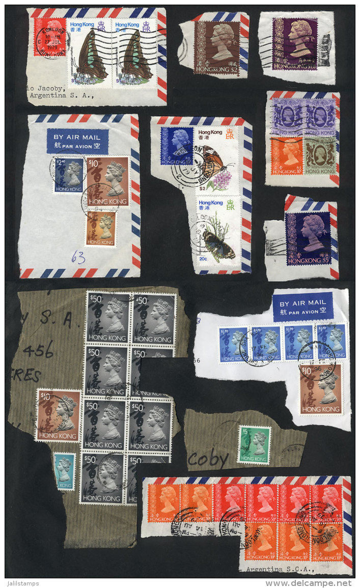 Lot Of Good Stamps On Fragments, Including High Values, VF Quality! - Collections, Lots & Series