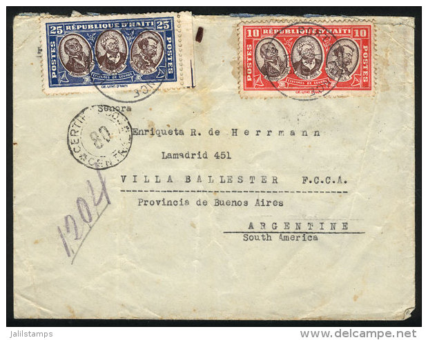 Registered Cover Sent From Port-Au-Prince To Buenos Aires On 13/MAY/1936 Franked With 35c., With A Number Of... - Haiti