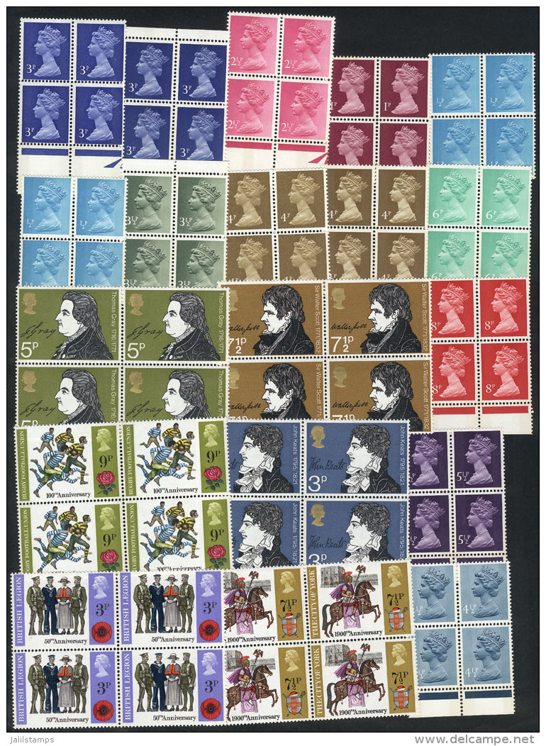 Lot With A Large Number Of Stamps In Unmounted Blocks Of 4 (and A Few Singles), All Of Excellent Quality And Very... - Collections