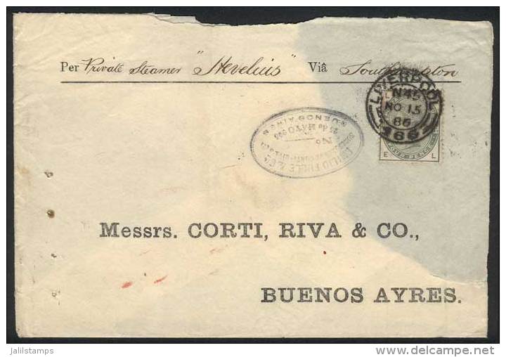 15/NOV/1886 LIVERPOOL - ARGENTINA: Cover Franked By Sc.103, With Double Circle Datestamp With Number "166", And... - Other & Unclassified