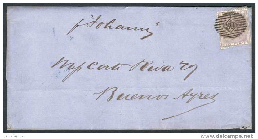 9/DEC/1860 ? - ARGENTINA: Folded Cover Franked By Sc.27, With Numeral "39" Cancel, Sent To Buenos Aires. On Reverse... - Other & Unclassified