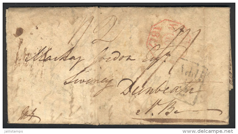 Entire Letter Dated 12/SE/1817 Sent From London To Dunbeath On 12/SE/1817, Interesting Postal Markings, And A Long... - ...-1840 Prephilately