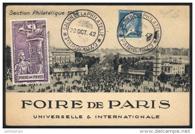 Paris World Fair Of 1942, Philatelic Section, With Special Postmark Of The Expo For 22/OC/1942 And Cinderella, Fine... - Other & Unclassified