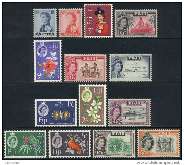 Sc.176/189, 1962/7 Birds, Flowers, Complete Set Of 14 Unmounted Values, Excellent Quality, Catalog Value US$61.90 - Fiji (...-1970)