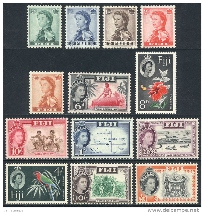 Sc.163/175, 1959/63 Flowers, Birds, Complete Set Of 13 Unmounted Values, Excellent Quality, Catalog Value US$57.90 - Fiji (...-1970)