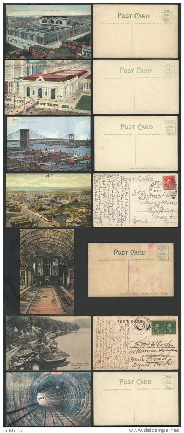 7 Old Postcards, Most With Views Of NEW YORK, Fine Quality, Low Start! - Other & Unclassified