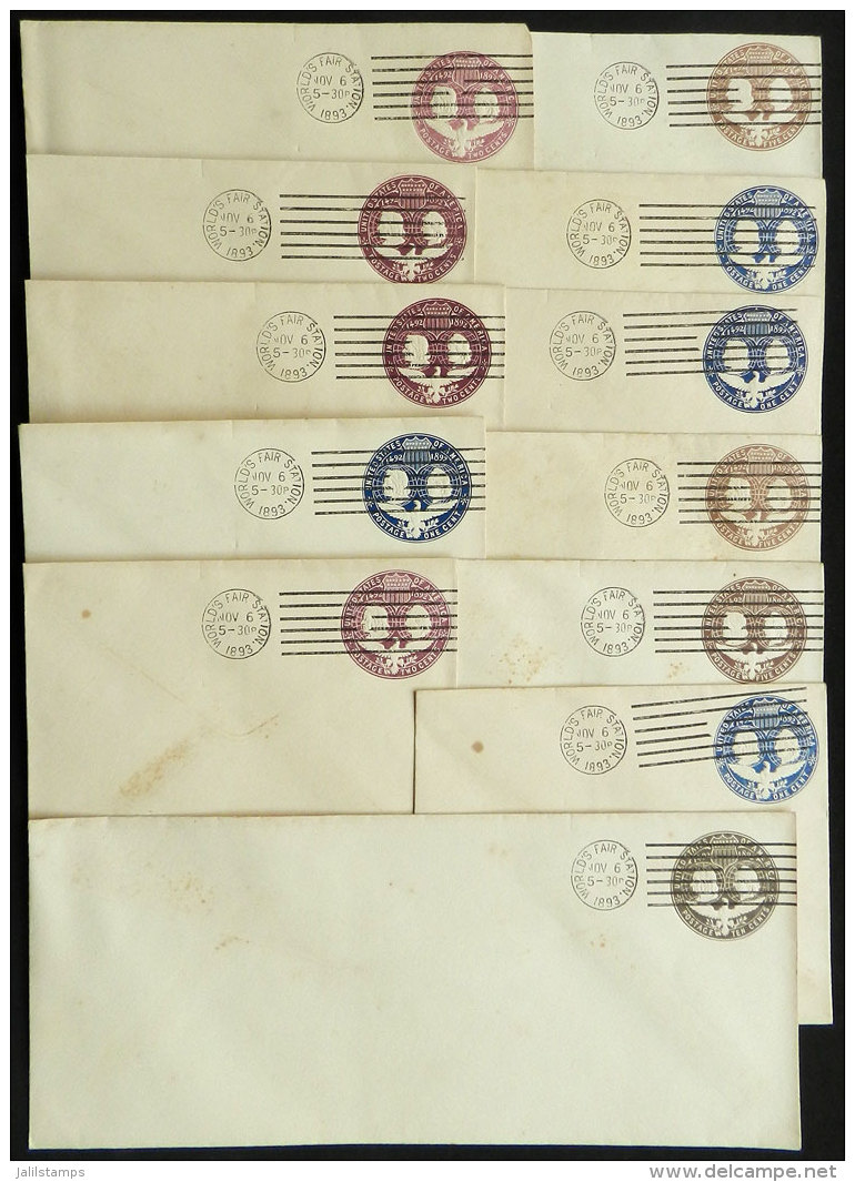 19 Stationery Envelopes Commemorating The 1893 World&acute;s Fair, With Special Postmark, Mixed Quality (some With... - Other & Unclassified