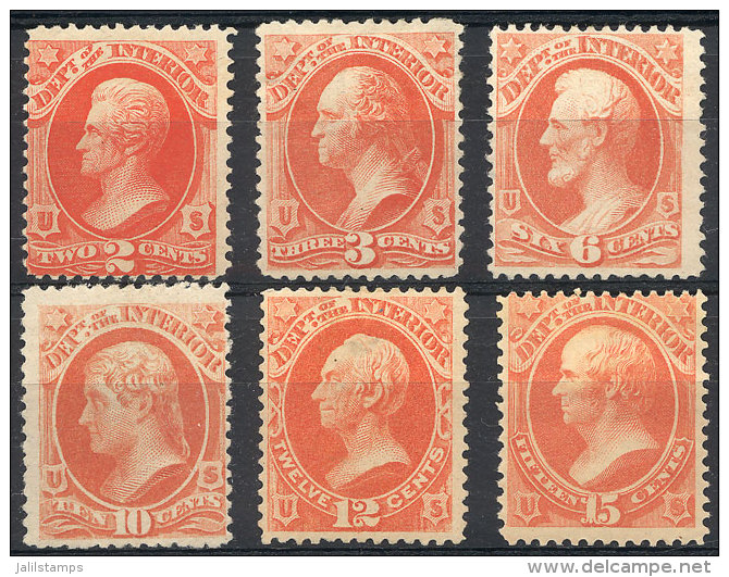 Sc.O97/O102, Dept. Of Interior, The Set From 2c. To 15c., Mint With Gum (the 6c. Without Gum), Average Quality,... - Servizio