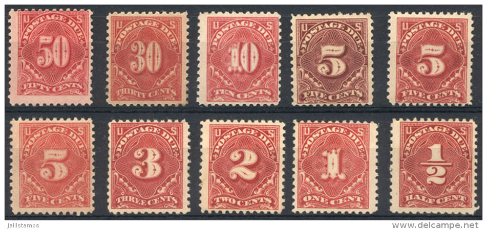 Sc.J61/J67 + J64a + J64b + J68, 1917 And 1925, The Complete Set With Perf 11, Including Color Varieties Of The 5c.... - Postage Due