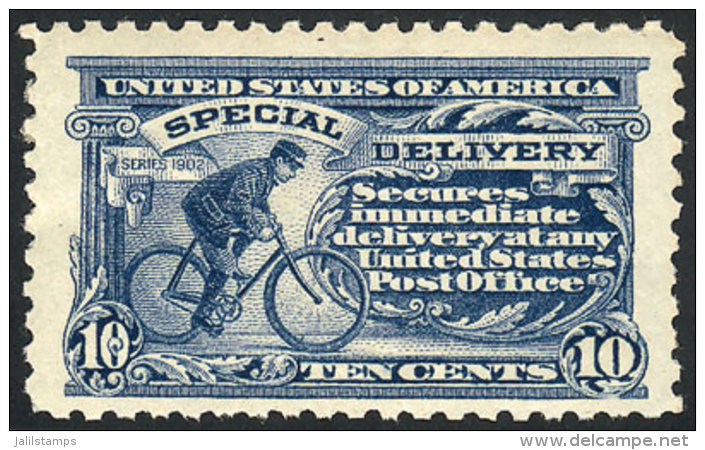 Sc.E9, 1914 10c. Ultramarine, Letter Watermark And Perf 10, VF Quality, Catalog Value US$190. - Special Delivery, Registration & Certified