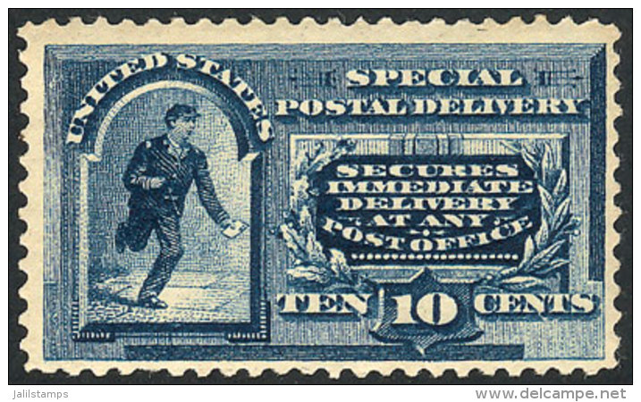 Scott E2, 1888 10c. Blue, MNH, Very Nice, Good Example, Catalog Value US$1,150. - Special Delivery, Registration & Certified