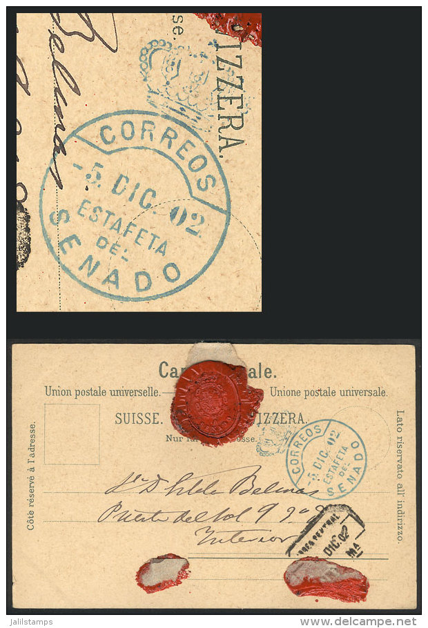 Postcard Sent Without Postage On 5/DE/1902, With Wax Seal Of The Senate And Cancel Of The PO Office Of The Senate,... - Other & Unclassified