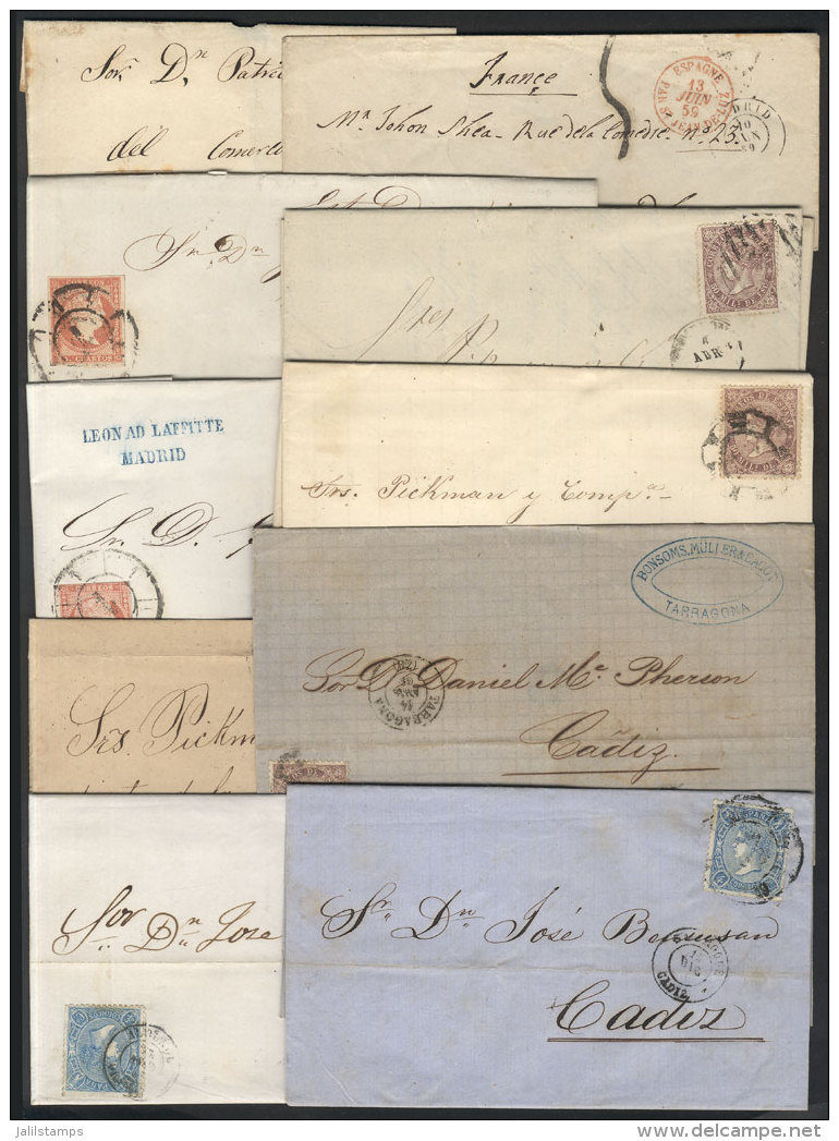 10 Letters And Folded Covers Used Between Circa 1859 And 1865, Interesting Postmarks, VF General Quality! - Other & Unclassified