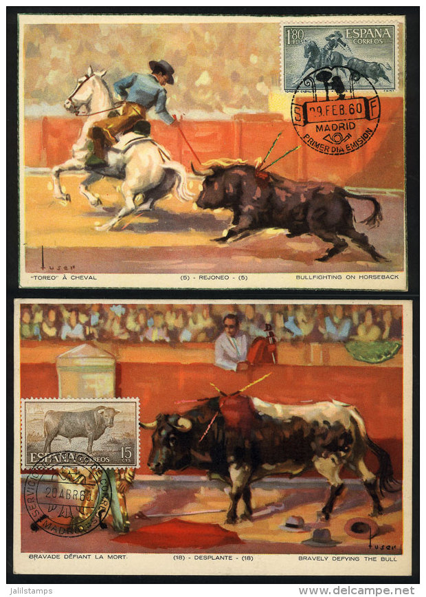 2 Maximum Cards Of 1960, Topic BULLS, One With First Day Postmark, VF Quality - Maximum Cards