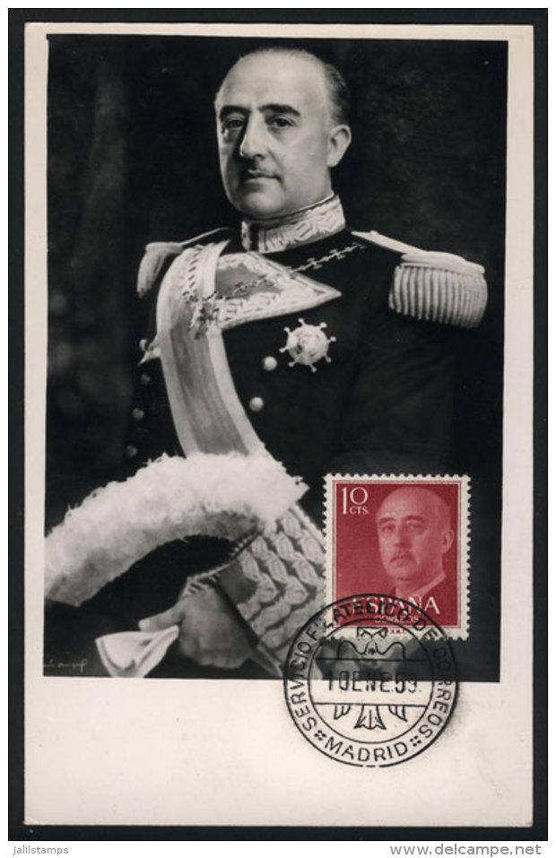 General FRANCO, Maximum Card Of JA/1959, VF Quality - Maximum Cards
