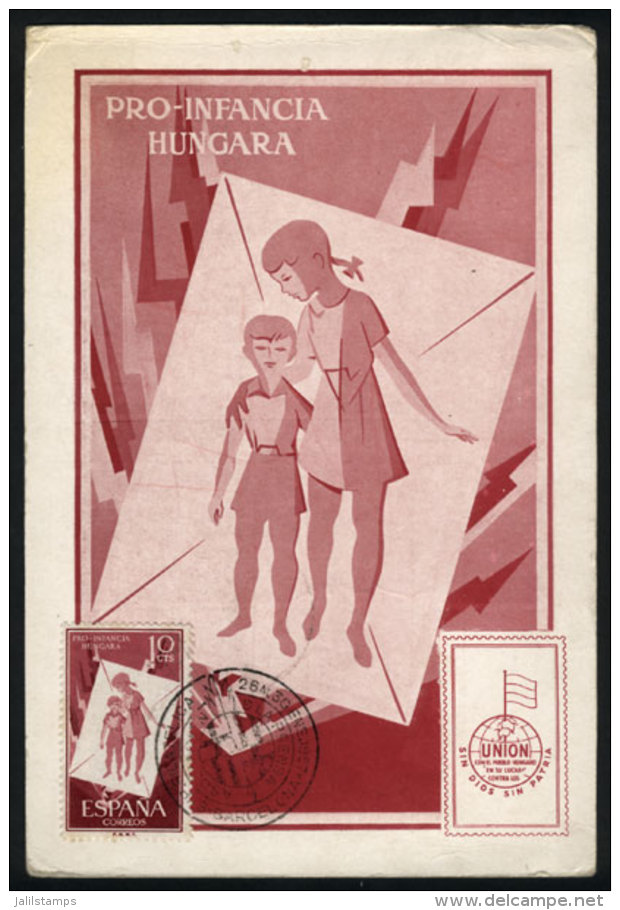 Maximum Card Of JA/1957: Pro-Infancia, Hungarian Children, VF Quality - Maximum Cards