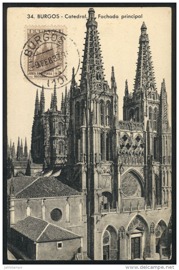 Maximum Card Of FE/1937: Cathedral Of Burgos, VF Quality - Maximum Cards