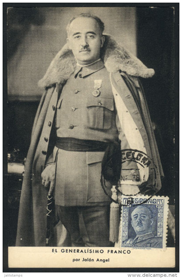 Francisco FRANCO By Jalón Angel, Maximum Card Of JA/1936, VF Quality - Maximum Cards