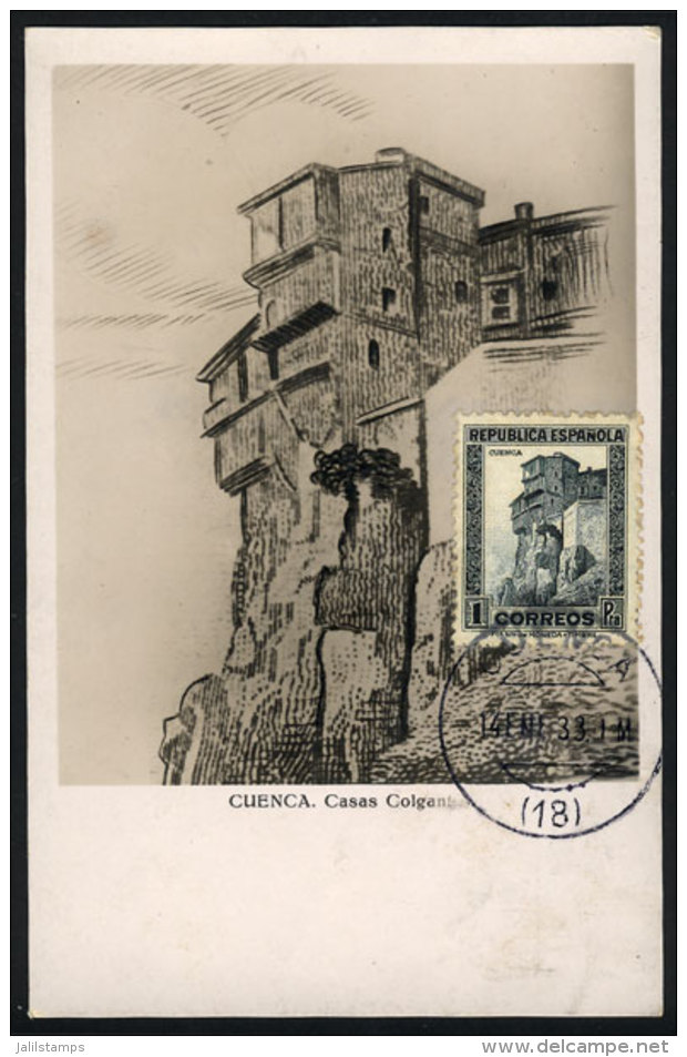 CUENCA: Hanging Houses, Maximum Card Of JA/1933, VF Quality - Maximum Cards