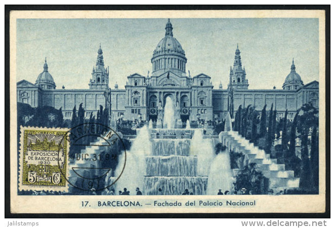 BARCELONA: National Palace, Maximum Card Of DE/1931, VF Quality - Maximum Cards