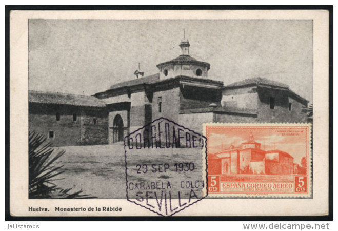 HUELVA: La Rábida Monastery, Maximum Card Of SE/1930, VF Quality - Tarjetas Máxima