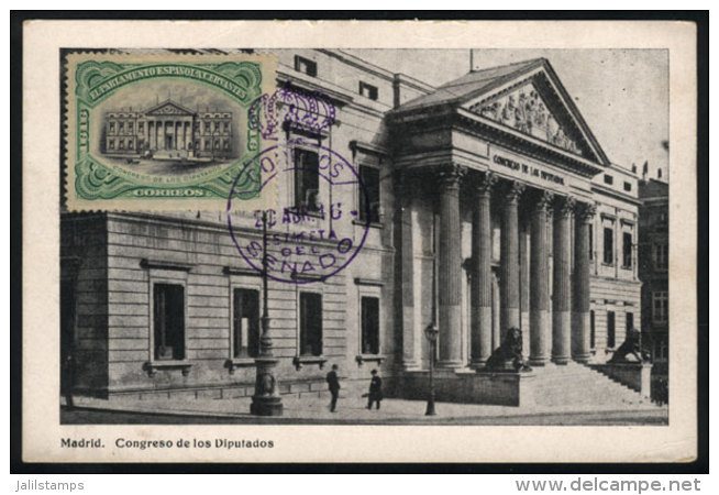 MADRID: Congress Of Deputies, Maximum Card Of 20/AP/1916, VF Quality - Maximum Cards