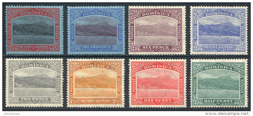 Sc.56/63, 1921 Mountains, Ports, Complete Set Of 8 Values, Mint Lightly Hinged, VF Quality, Catalog Value US$113+ - Dominica (...-1978)