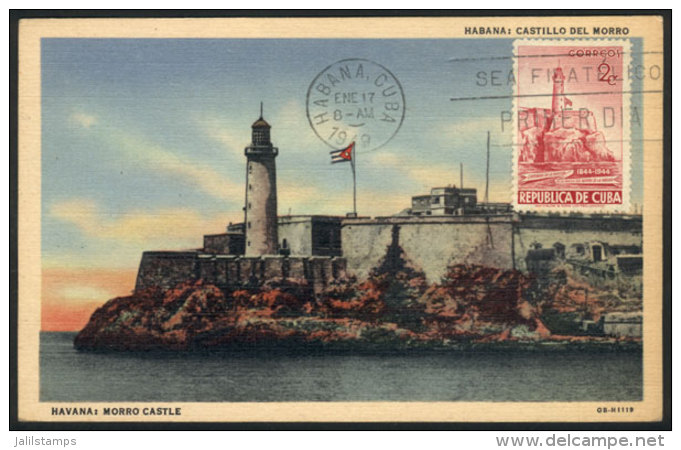 HAVANA: Lighthouse At El Morro, Maximum Card Of 17/JA/1949, With First Day Postmark, VF Quality - Tarjetas – Máxima