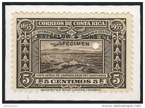 Sc.164, 1935 5c. Cartago Air View, SPECIMEN Of Waterlow &amp; Sons Ltd. In A Color Different From The Adopted One,... - Costa Rica
