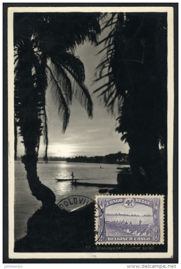 Maximum Card Of 30/DE/1936: Canoes, Palm Trees, VF Quality - Sonstige & Ohne Zuordnung