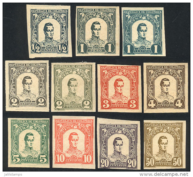 Sc.117/125, 1899 Gral. José M. Córdoba, The Set Up To 50c. (the Values 1c. And 2c. In 2 Different... - Colombia