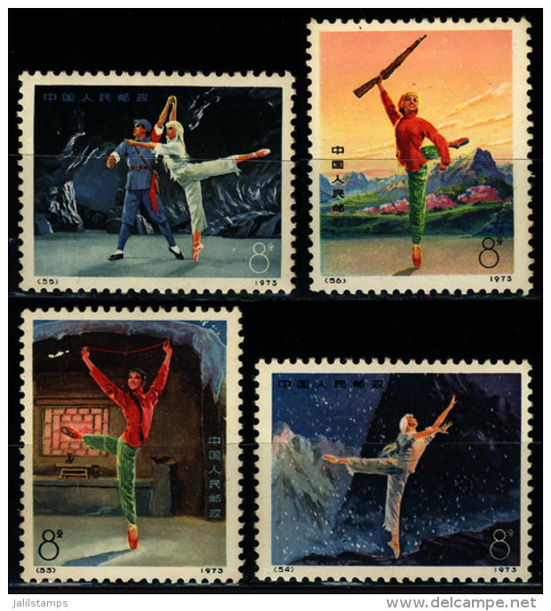 Sc.1126/1129, 1973 Ballet, White-haired Girl, Cmpl. Set Of 4 Values, Mint Lightly Hinged, Fine Quality (lightly... - Unused Stamps