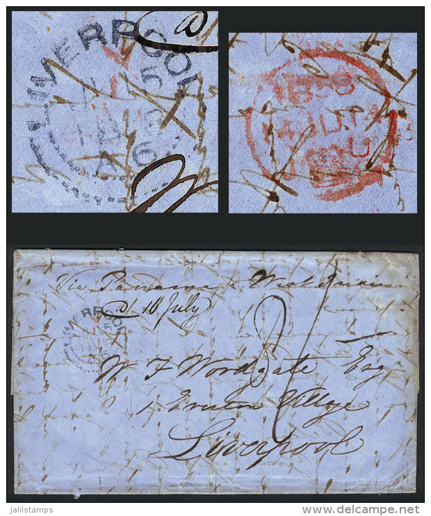 Entire Letter Posted From Valparaiso To Liverpool On 30/AP/1858 Via British Mail, The Long Content Is Written In... - Chile