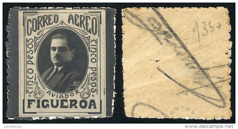 Year 1919, Special Stamp Of 5P. For The Flight Of Aviator Figueroa From Santiago To Valparaíso, Mint Full... - Chile