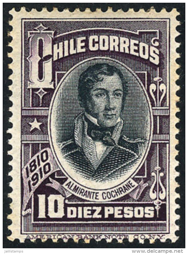 Yv.85 (Sc.97), 1910 10P. Centenary Of Independence, High Value Of The Set! - Chile