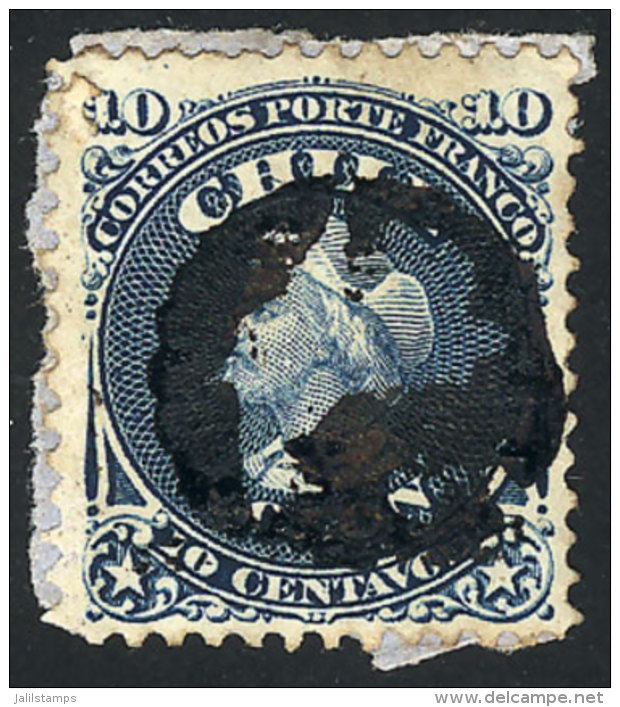 Yvert 14 (Sc.18), Used With An Unknown Cancel, VF Quality And Interesting! - Chile