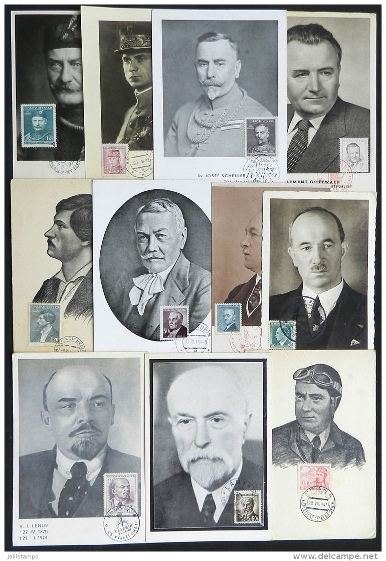 Lot Of 11 Maximum Cards Of 1937/49, Varied Topics, Famous Persons, Politicians Etc., Fine To VF General Quality - Other & Unclassified