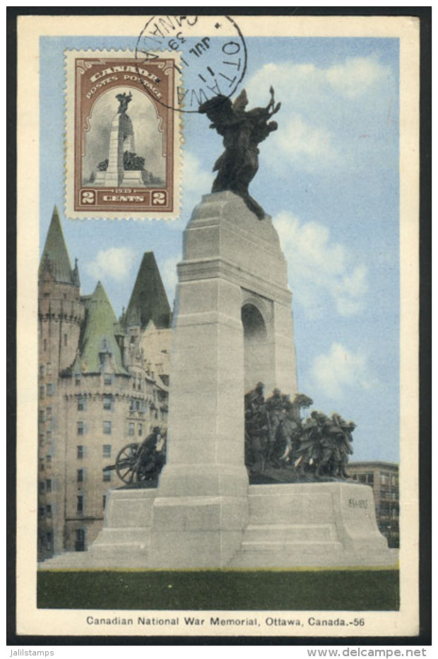 OTTAWA: National War Memorial, Maximum Card Of 11/JUL/1939, VF - Maximum Cards