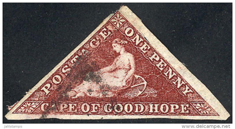 Sc.12b, 1863/4 1p. Red Chestnut, With Minor Defect On Reverse, Very Nice Front, Catalog Value US$275. - Cape Of Good Hope (1853-1904)