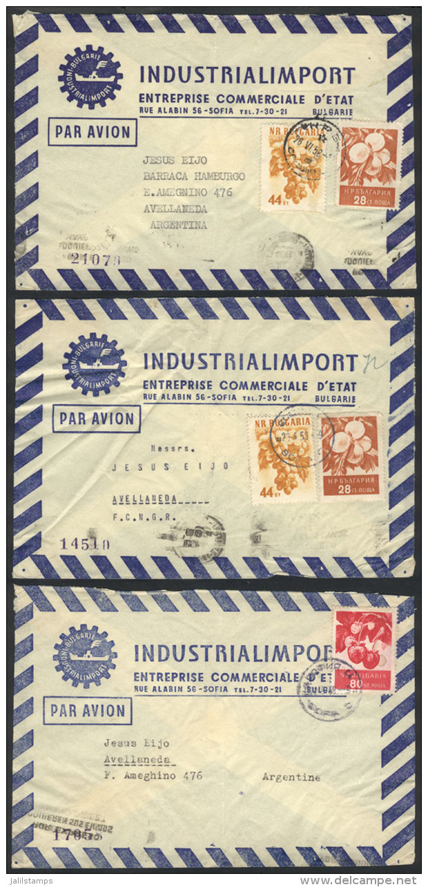 3 Covers Sent To Argentina In 1958, Nice Postages, Unusual Destination, Very Nice! - Other & Unclassified