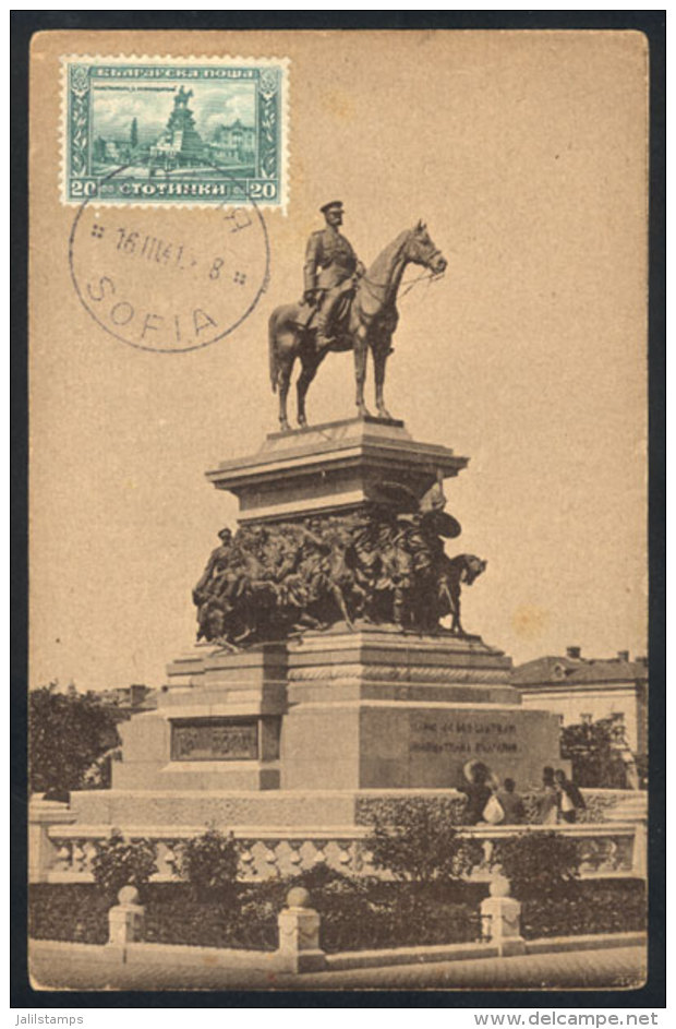 SOFIA: Monument To The Tsar Liberator, Maximum Card Of MAR/1941, With Minor Defects - Other & Unclassified