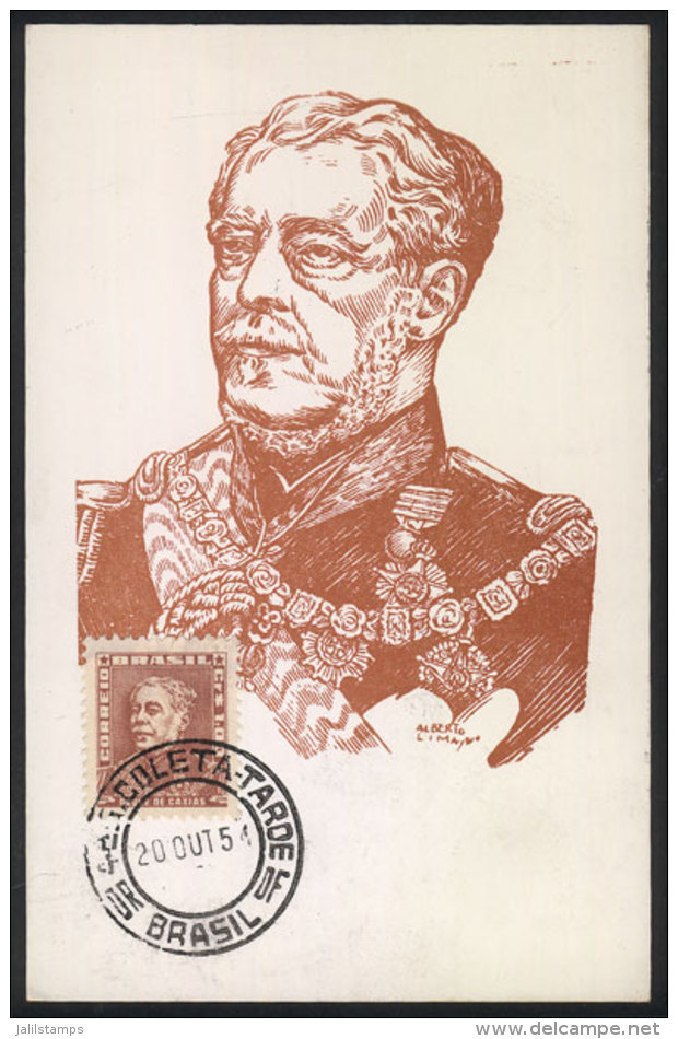 Luiz Alves De Lima E Silva, Duke Of Caxias, Army Officer And Politician, Maximum Card Of AU/1954, VF - Maximumkarten